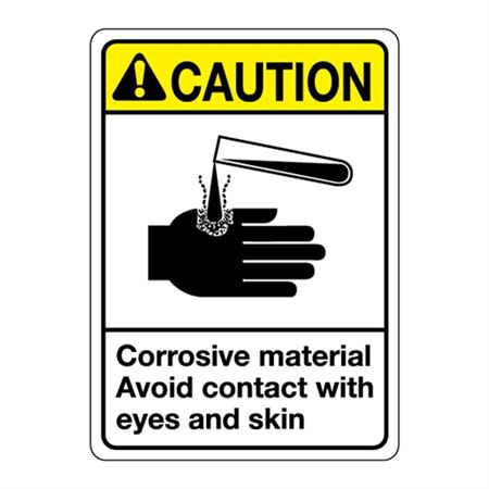 ANSI Corrosive Material Avoid Contact with Eyes and Skin